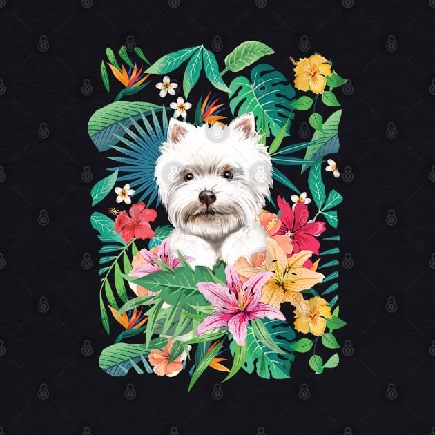 Tropical Westie West Highland white terrier Puppy by LulululuPainting